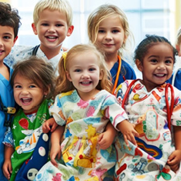 crianças de diferentes idades a sorrir