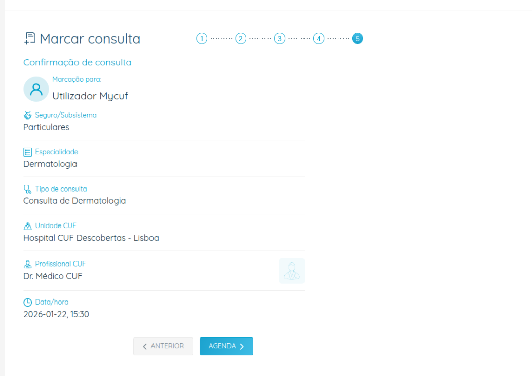 My CUF - Confirmação da marcação