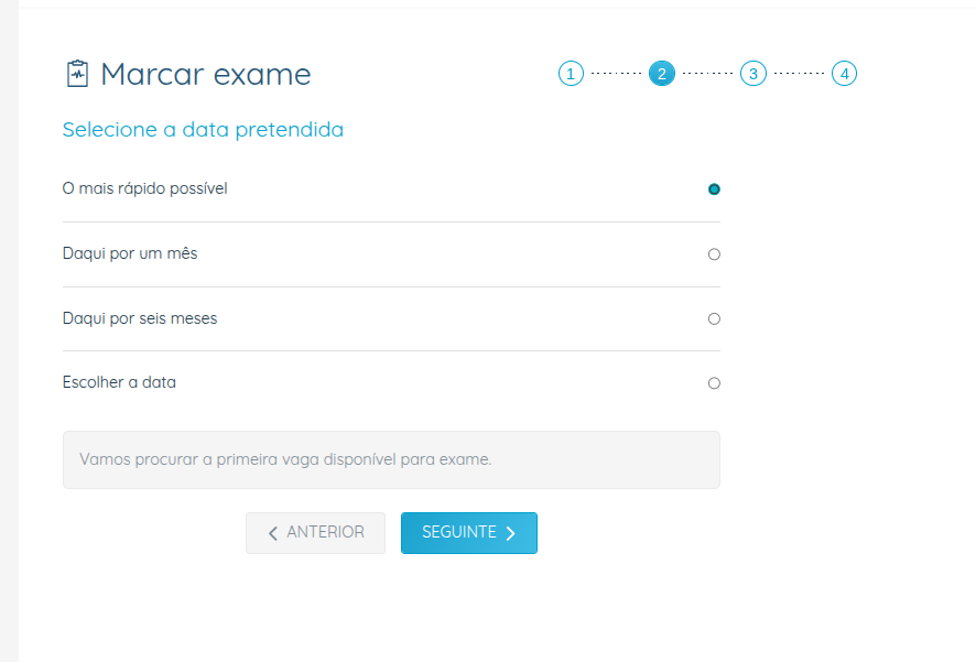 My CUF - Definição de data para exame