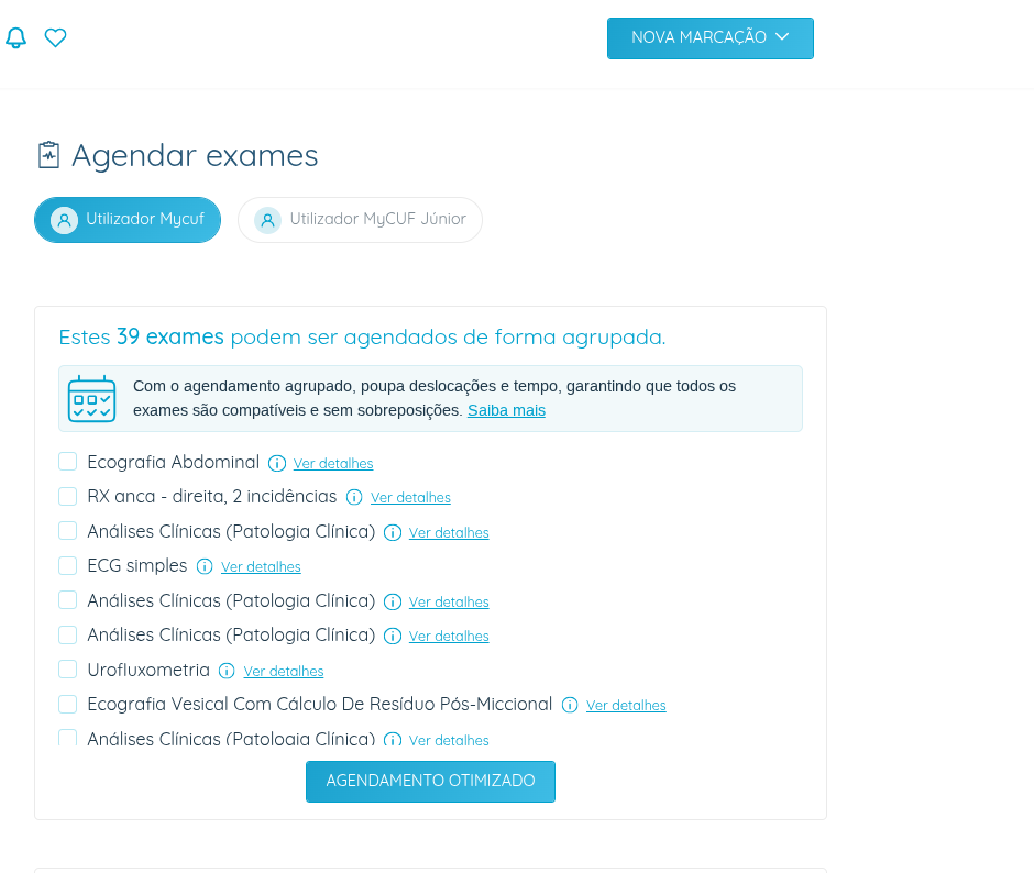 My CUF - Identificação dos exames