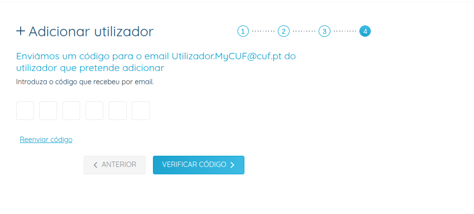 My CUF - Gestão do Agregado - Autenticação Email