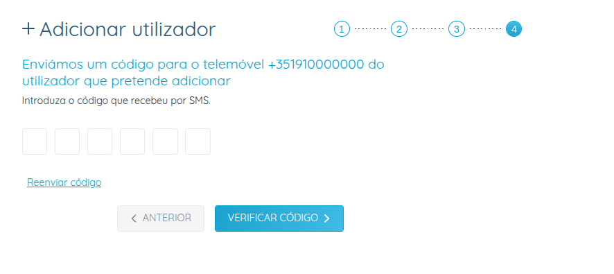 My CUF - Gestão do Agregado - Autenticação SMS