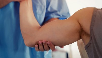 Paciente durante consulta de Medicina Desportiva