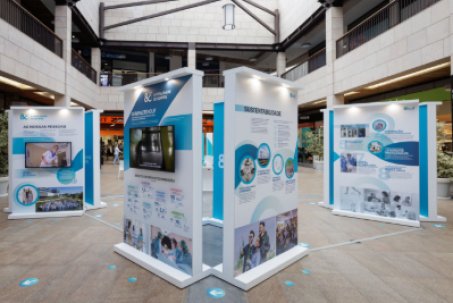 Exposição dos 80 anos da CUF em suportes expositivos no Barreiro